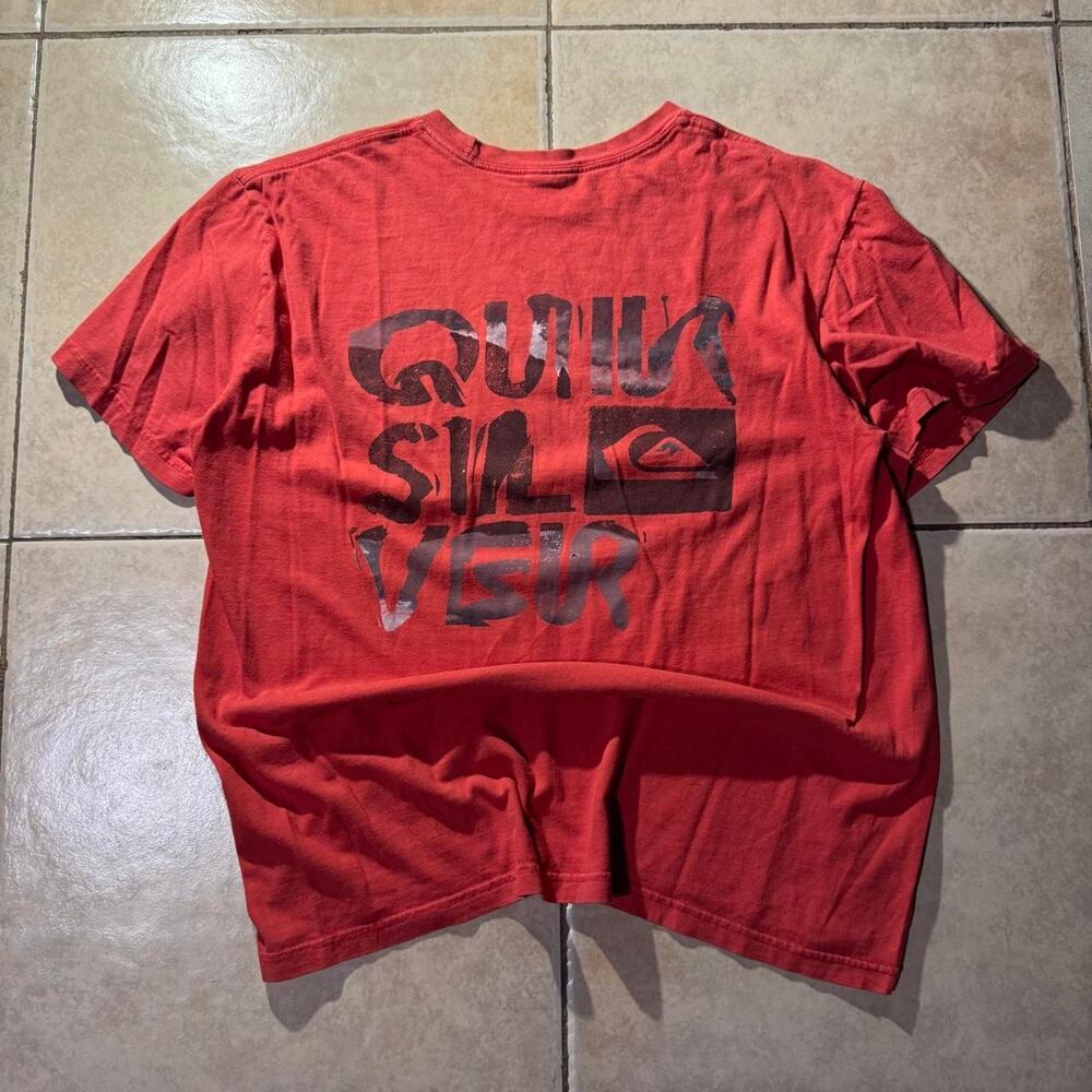 Vintage y2k red quiksilver surf tee Size M in mens